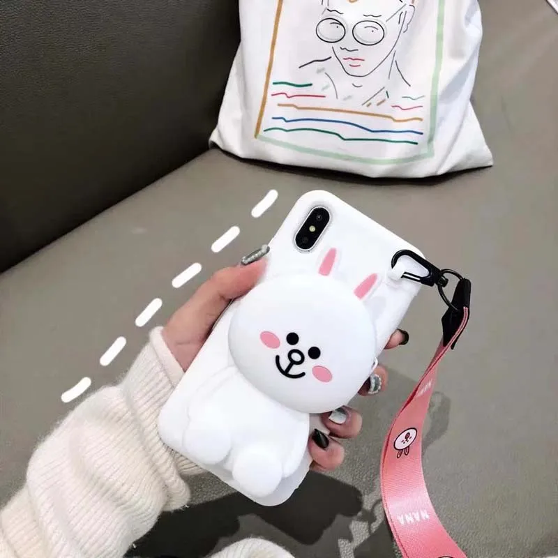 Mixzom милый мультяшный кошелек чехол для телефона iPhone X XR XS Max 7 8 Plus Мягкий