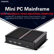 Intel Core I3 4010U безвентиляторный Mini PC Windows 10 Настольный Компьютер Промышленного Неттоп HTPC barebone системы 2COM HD4400 Графика Wi-Fi
