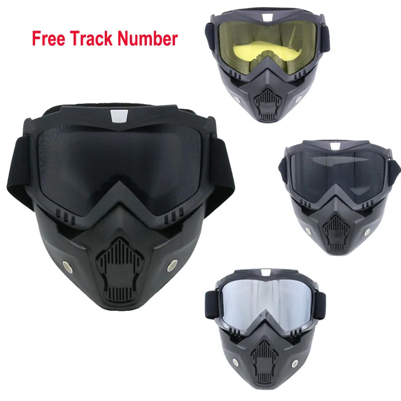 Hot Outdoor Motorcycle Full Face Mask Goggles Nose Helmet Shield Anti