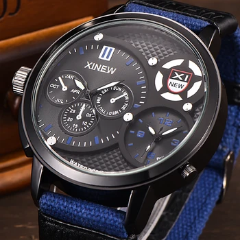 

1pc / lot 100% Authentic XINEW Brand Waterproof Quartz Watch Man Sports Watch Relojes Lujo Marcas Men Analog Display Round Dial