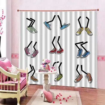 

Custom any size photo simple shoes curtains European modern wallpaper for living room