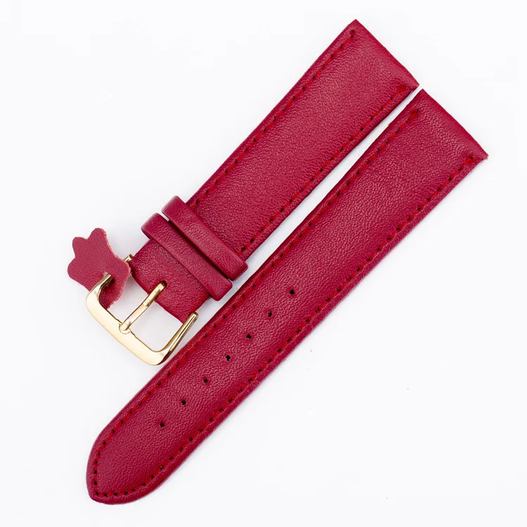 WA009 20mm Rose Gold Clock Watchbands Pin Buckle Bracelet Leather Watch