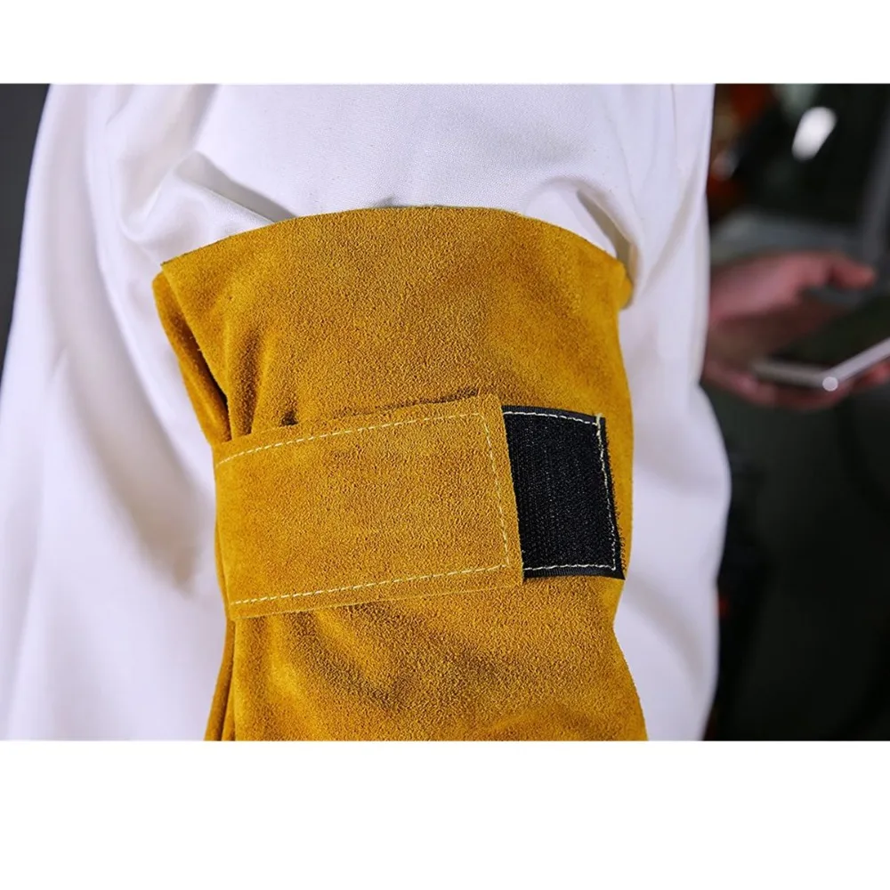 Professional Welder Arm Protection Sleeves Split Cowhide Leather Sleeves 48cm 19" Long CE Approved Welding Sleeves Professional Welder Arm Protection Sleeves Split Cowhide Leather Sleeves 48cm 19" Long CE Approved Welding Sleeves