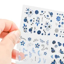 30Sheets/Lot Nail Sticker 6.3*5cm Blue&silver Butterfly Pattern 3D Nail Art Decal Sticker For Nail Decoration Nail Manicure 30Sheets/Lot Nail Sticker 6.3*5cm Blue&silver Butterfly Pattern 3D Nail Art Decal Sticker For Nail Decoration Nail Manicure