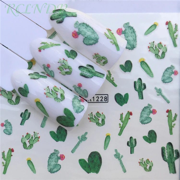 

Nail sticker art decoration slider Cactus adhesive design Water decals manicure lacquer accessoires polish foil