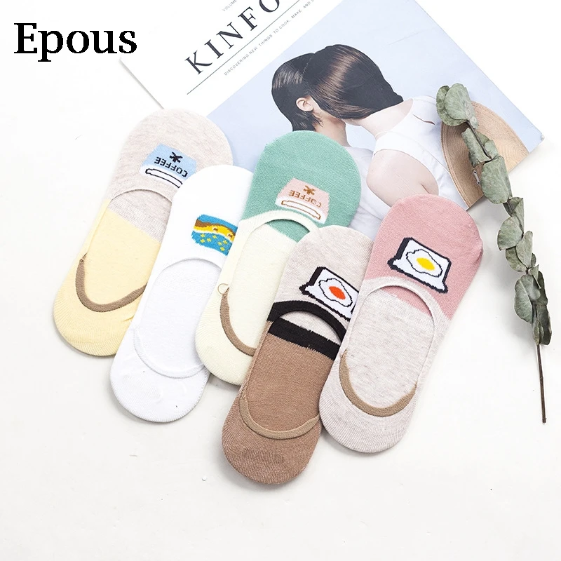 Epous 2019 новые милые Harajuku уличная нескользящие носки для женщин девочек колледж Ветер Низкие лодыжки невидимый носок носки женские