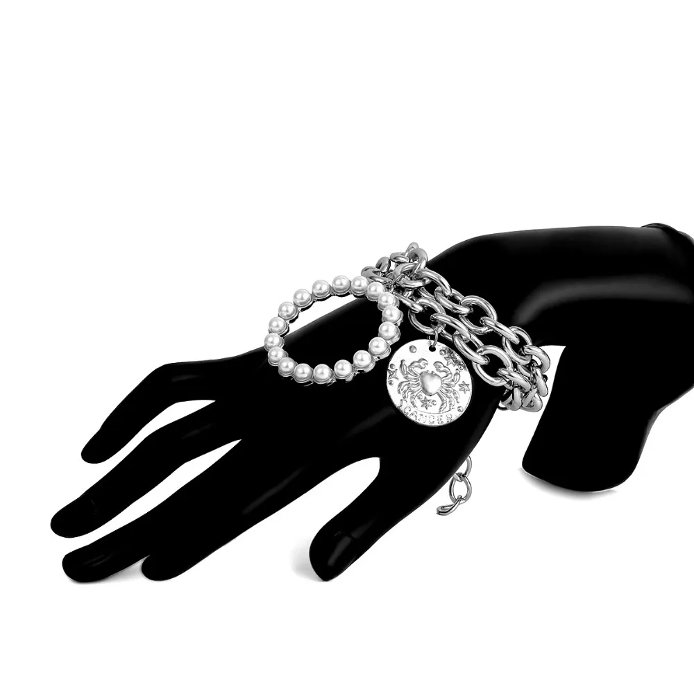 KMVEXO преувеличенный Шарм Жемчуг краб-Кулон Браслет Модные летние ювелирные изделия для женщин дамы манжеты браслеты женские подарки