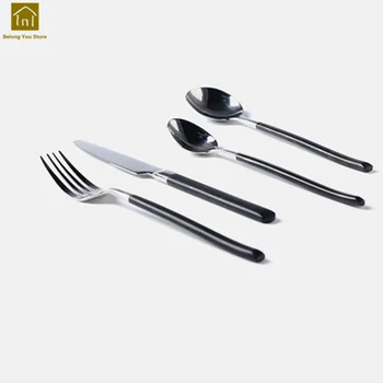 

Travel Cutlery Set Stainless Steel Knife Fork Luxury Hotel Flatware Faqueiro Dinnerware Sets Faqueiro Em Inox Tableware LKF090