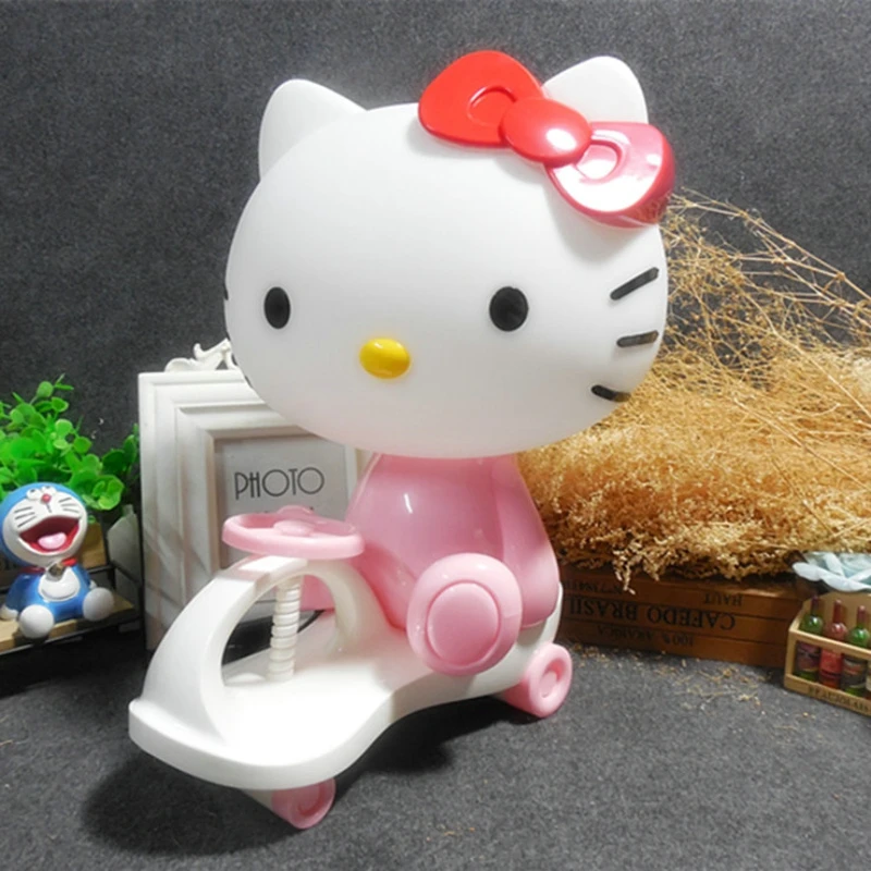 Vermelho dos Desenhos Candeeiros de Mesa Quarto ao Lado Lâmpada de Mesa Decoração para Casa Kitty Night Light Rosa - Animados Brinquedo Carro Crianças Presente Olá Led 7 Luzes noturnas