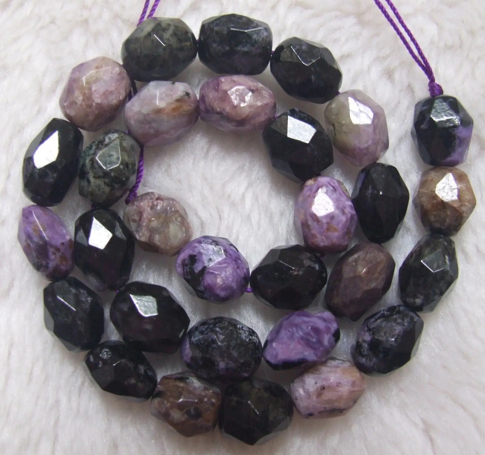 

About 8x10mm Natural Charoite Faceted Barrel Loose Beads 15.5"