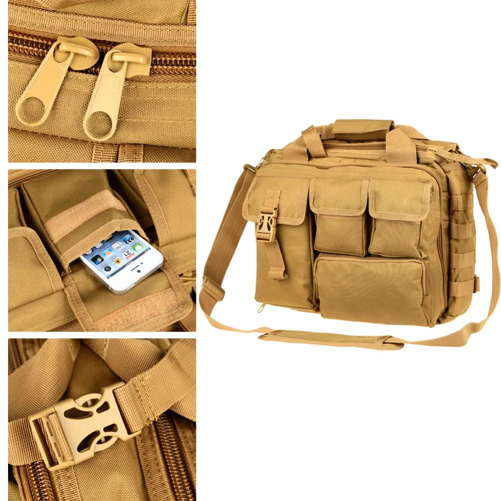 Pro-многофункциональная Мужская Военная нейлоновая сумка через плечо портфель достаточно большой для 1" ноутбука