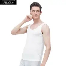 LilySilk шелковая майка мужская с круглым вырезом без рукавов Одежда