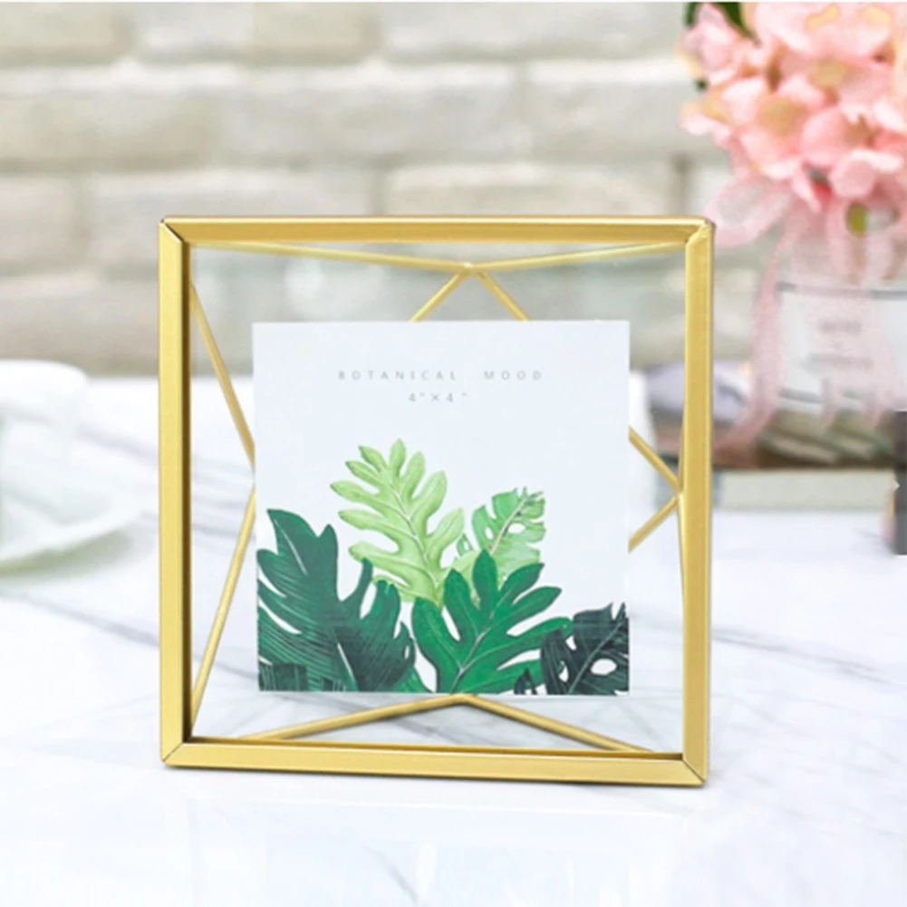 

Gift Wall Hanging Photo Frame Simple Nordic Style Display Iron Art Home Decoration Geometric Picture Table Bedroom Delicate