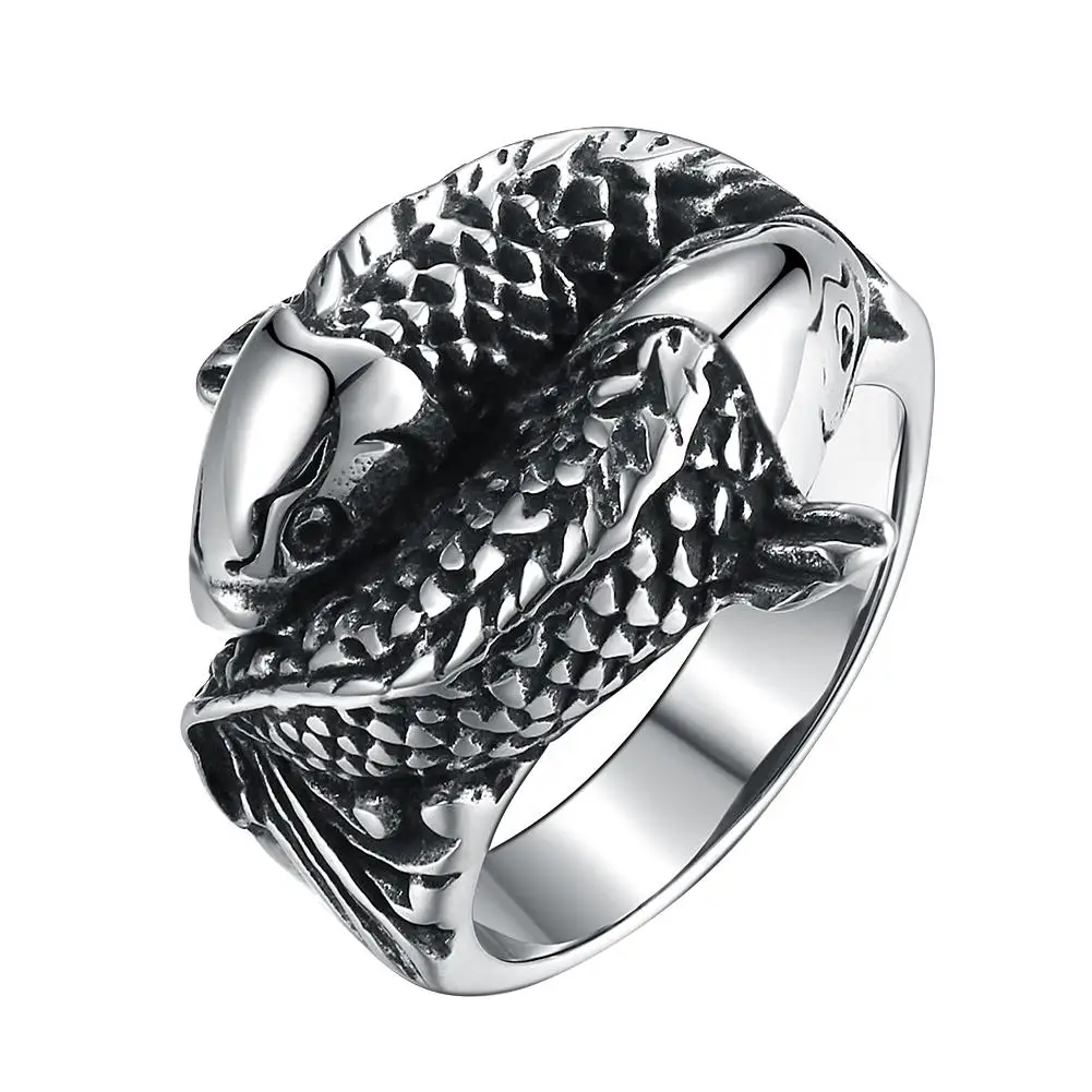 

Biker Men Japanese Koi Carp Stainless Steel Finger Ring Jewelry Birthday Gift