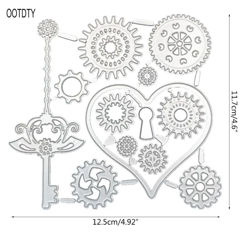 Углеродистая сталь мультфильм шестерни сердце высечки Трафарет Шаблон Плесень DIY Бумага искусство ручной работы скрапбук Закладка карты