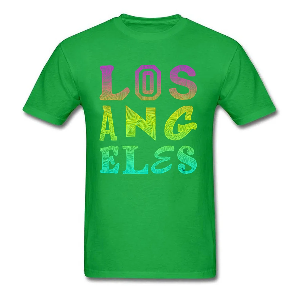 O Neck Los Angeles 100% Cotton Mens Tshirts Fitness Tight Short Sleeve Tops Shirt Cute Camisa Sweatshirts Top Quality Los Angeles green