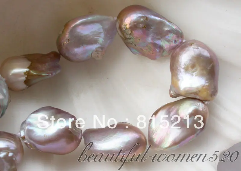 

ddh00614 Huge 34" lavender baroque KESHI REBORN PEARL NECKLACE