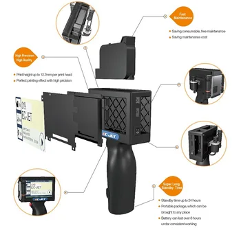 

Cheap Price Easy Operation Easy Carry Handheld Mini High Resolution inkjet Coding Printer For Bottle Printing(ECH200)