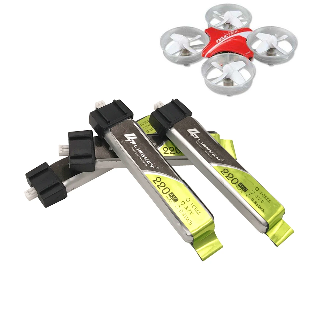 

5PCS Limskey 3.7V 220mAh LiPo Battery 45C 1S with Ultra Micro Gift of Battery Strap for Blade Inductrix Tiny Mini Drone Battery