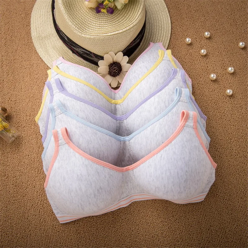 

Teenage Girl Underwear Puberty Young Girls Small Bras Children Teens Training Bra for Kids Teenagers Lingerie Cotton Stripe Soft