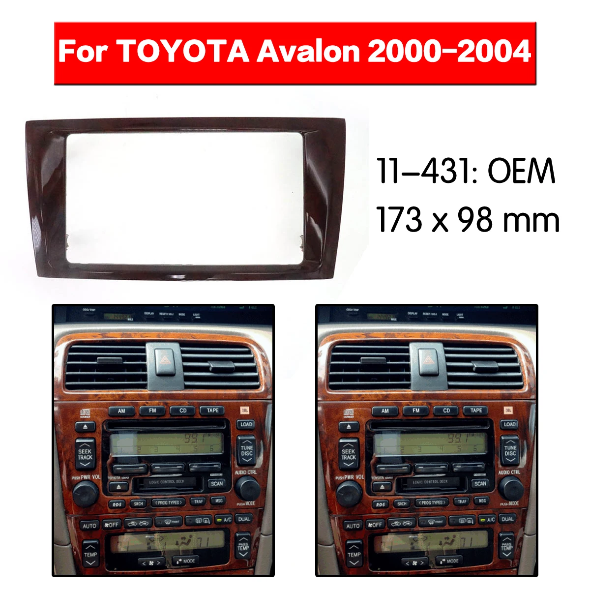 

2 DIN Car Radio stereo Fitting installation adapter fascia For TOYOTA Avalon 2000 2001 2002 2003 2004 frame Audio