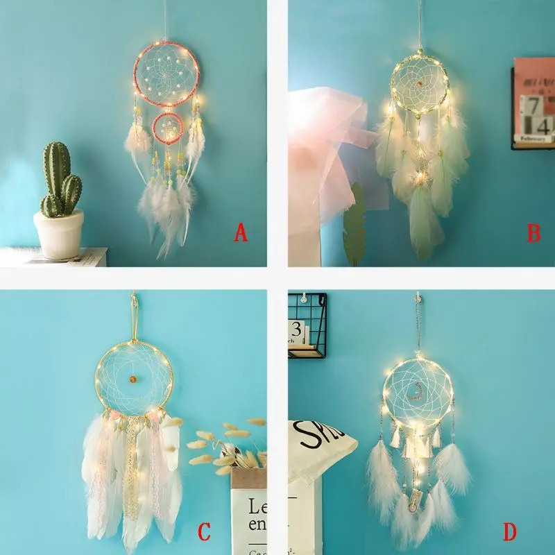 Новая девушка \ простой Dream Catcher Крытый Wind Chime 20 светодиодный лампы на день рождения подарок украшение праздника