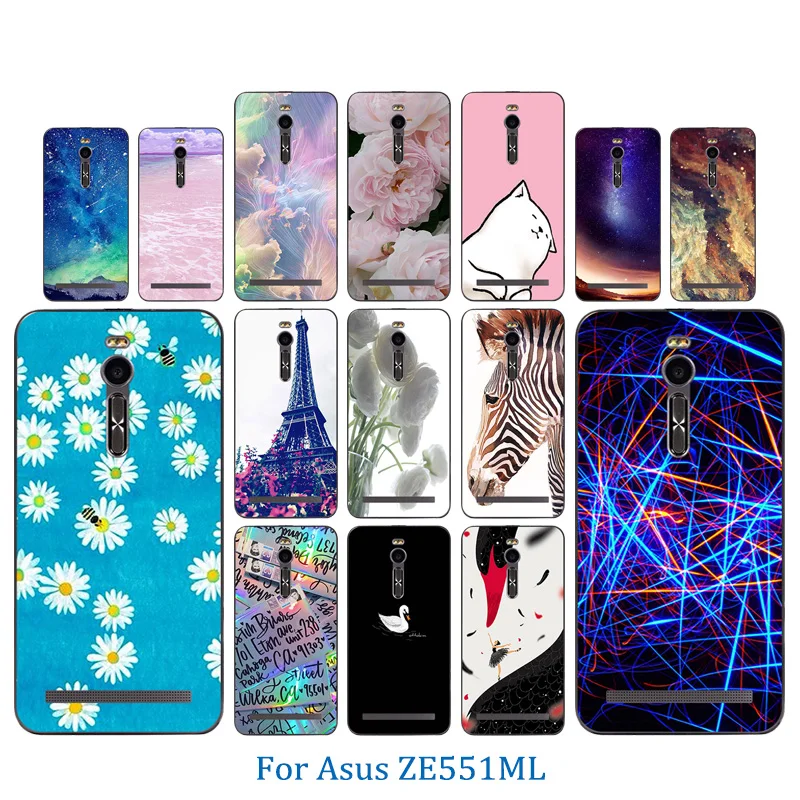 Для Asus Zenfone 2 ZE551ML чехол для телефона с розовым узором Мягкая силиконовая задняя
