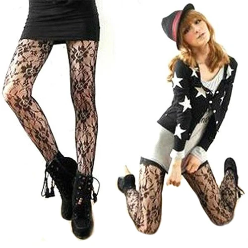

New Style Fashion Women Sexy Soft Tights Rose Lace Stockings Jacquard Pantyhose Stocking