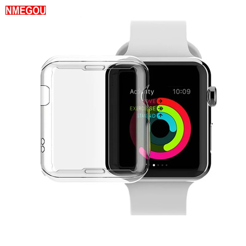 

Clear Ultra Thin Soft TPU Screen Protector Case Cover for Apple Iwatch I Watch Series 1 2 3 38mm 42mm Applewatch Band Bracelet
