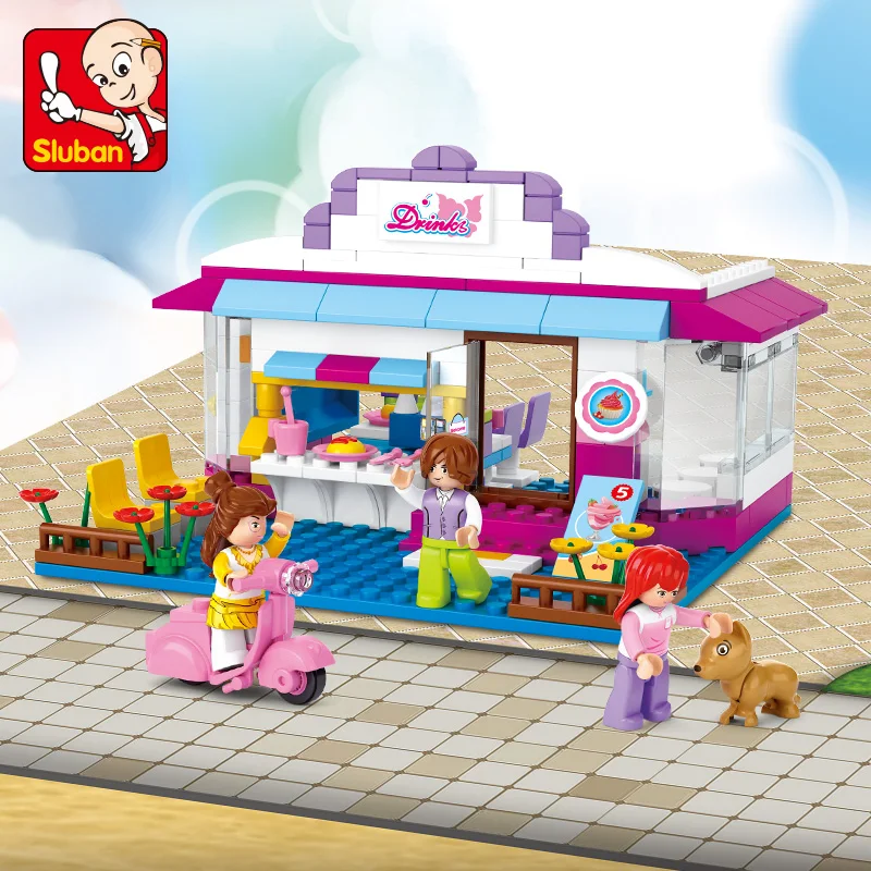 Sluban Building Block Girl Dream Friends Drink Shop 226 шт Обучающие Кирпичи Игрушка-мальчик без