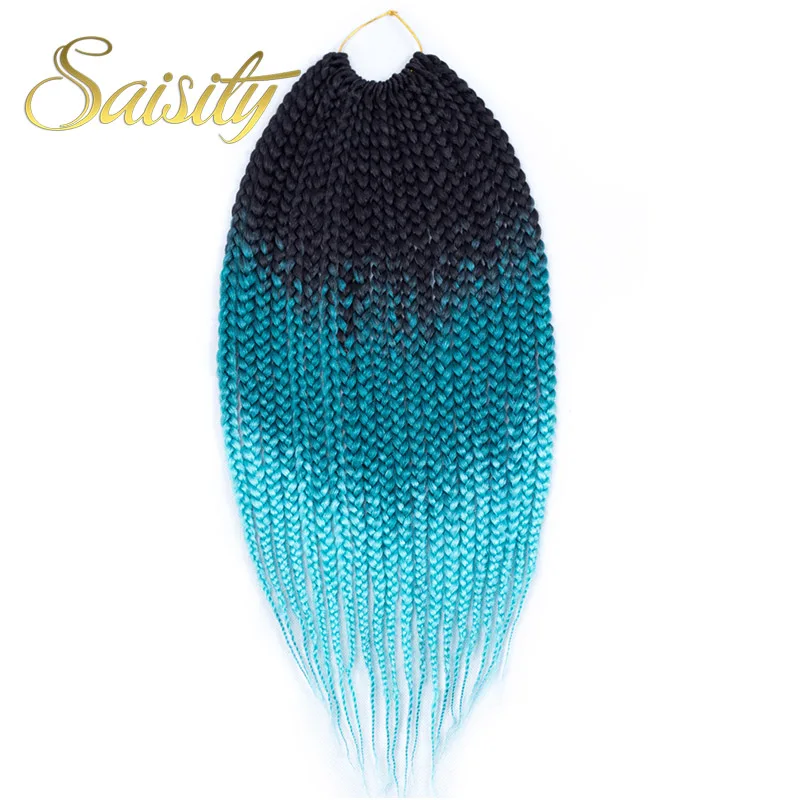 Saisity 18 Inch Crotchet Box косички наращивание волос крючком косички синтетические волосы - Цвет: T1B/зеленый