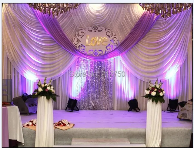 Curtains Ideas curtains decoration pictures : Aliexpress.com : Buy Luxurious white purple 3m*6m marriage ...