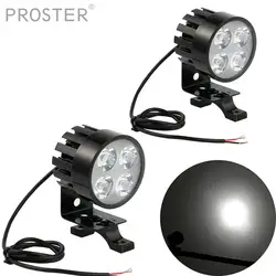 Proster 2 предмета DC12V 85 V 6500 K 4 светодиодный Белый Мотоцикл фар 12 W флэш-светодиодный вождения туман пятно Глава лампы передняя лампа