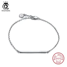 ORSA JEWELS, женские браслеты из серебра 925 пробы, идеальная полировка, простой дизайн, браслет-цепочка, Модные женские ювелирные изделия SB23