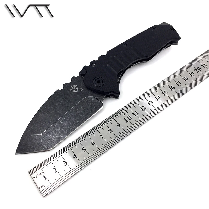 WTT Tactical Survival Folding Knife 440 Steel Blade G10 Handle Medford
