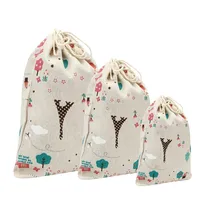 2 Styles Travel Pouch Clothes Socks Finishing Drawstring Pouch Baby Kid Toy Storage Bag Cute Wall Pocket bolsa organizadora