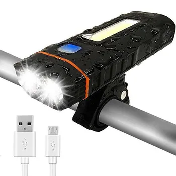 

4000LM USB Bike Headlight 2LED Bicycle Lights Rechargeable Battery Power Bank Cycling Front Light with Handlebar Mount