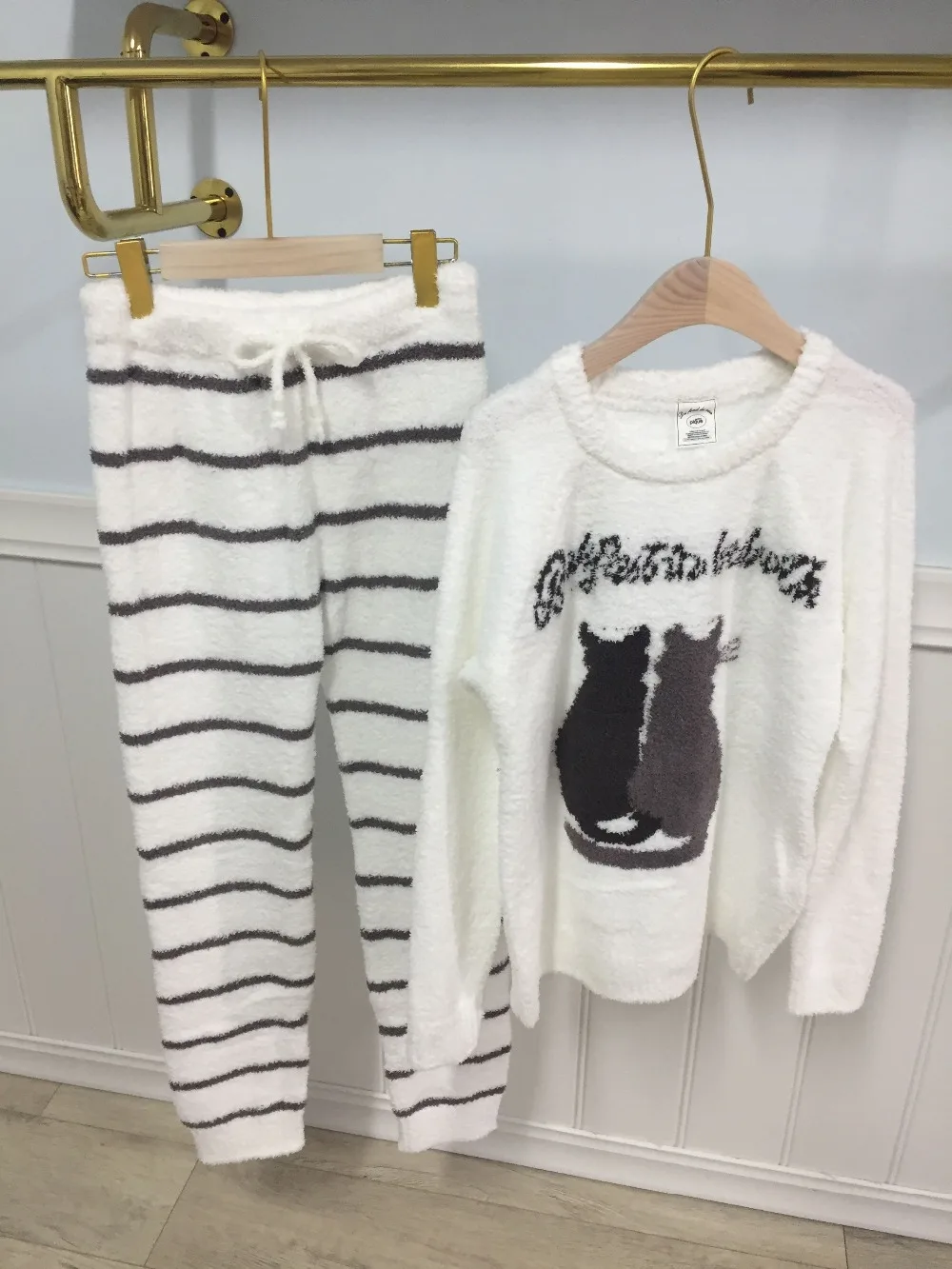 Японский GP свитер женские пижамы пижамный комплект пижамы Pijama костюм женский сна комплект из двух предметов loungewear(два кошки