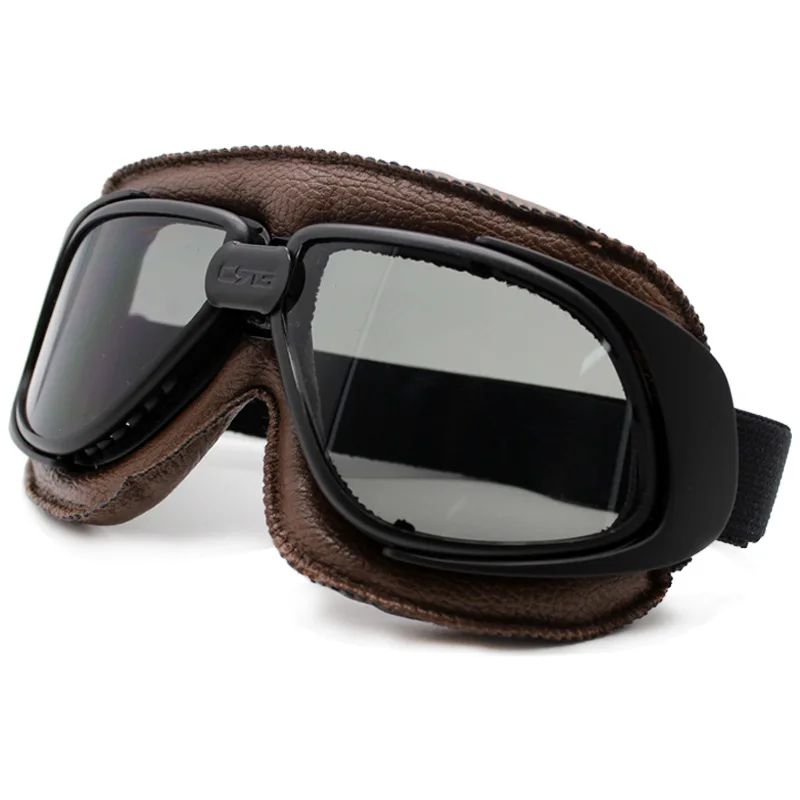 Classic Leather Pilot Biker Goggles8