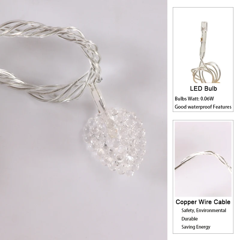 JULELYS 30M 300 Bulbs Fairy Lights Christmas Garland Festoon Window Heart LED String Lights Decoration For Wedding Holiday Party