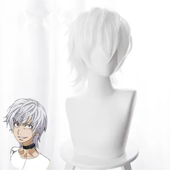 

Toaru Majutsu No Index Accelerator Cosplay Wig for Man Boys 35cm Short Straight Anime Wig Heat Resistant Synthetic Hair White