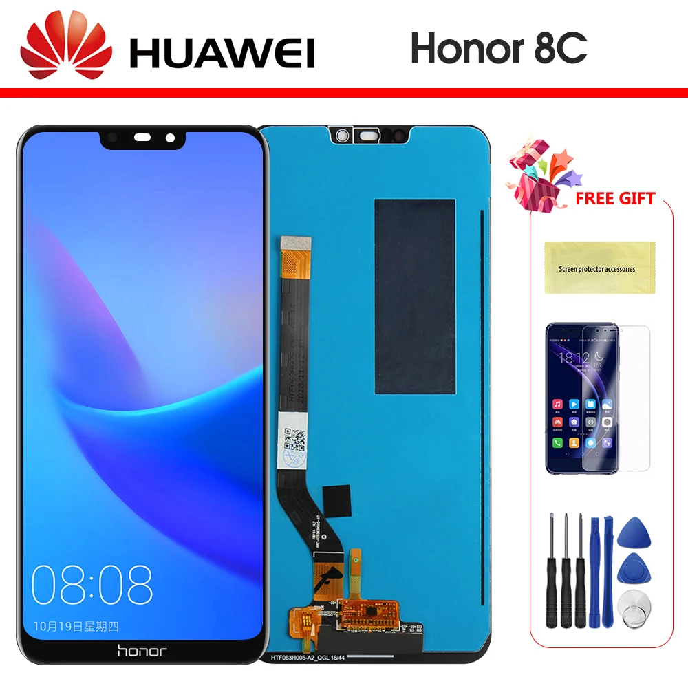 

100% New for Huawei Honor 8C LCD Display Screen Touch Digitizer Assembly for Honor 8C BKK-AL10 BKK-L21 LCD Display Repair Part