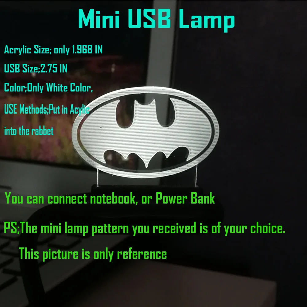 Дропшиппинг светодиодный ночник USB База спиндер Железный человек волшебная лампа спальня сон 7 цветов Изменение Мальчик Дети Рождество игрушка на подарок для мальчика - Испускаемый цвет: Mini USB Lamp