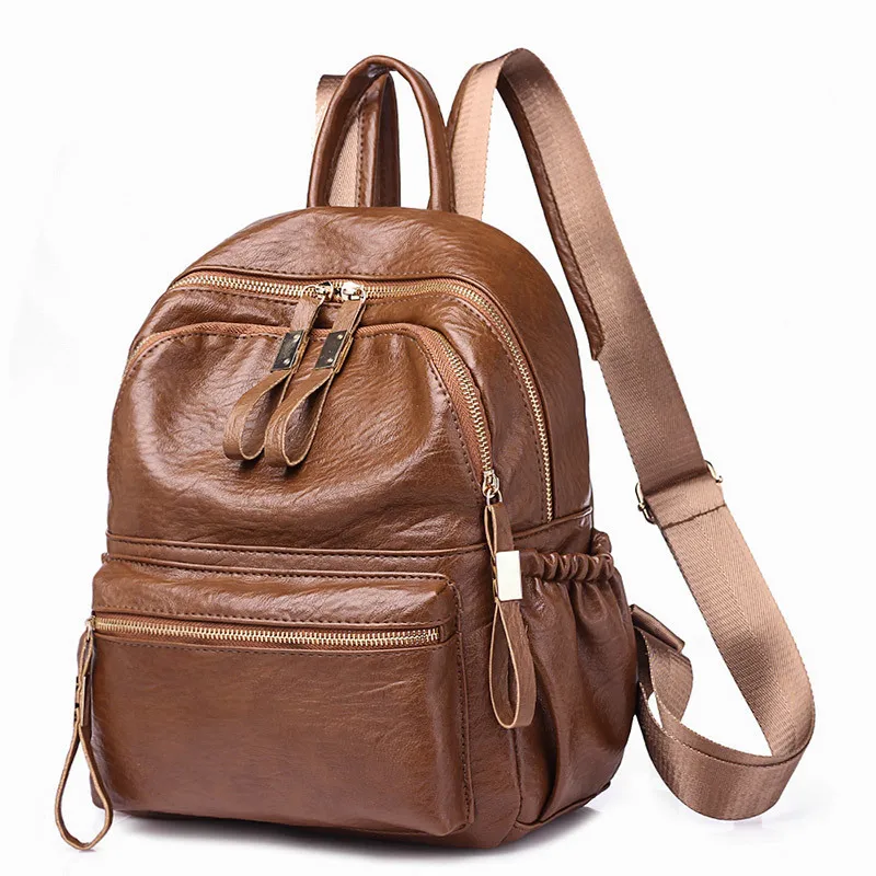 

Summer Casual School Backpack Women 2018 Light Weight Leather Bagpack Girl College Bag Black Rucksack Mochila Feminina Beach