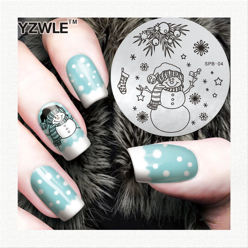 

Flower Christmas Vintage Pattern Stamping Nail Art Image Plate 5.6cm Stainless Steel Template Polish Manicure Stencil Tool
