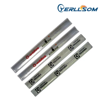 

YERLLSOM 3*25cm 1000pcs/Lot Hot Selling Printed 1 color logo Slap Reflective Bracelets custom writing for events R041820
