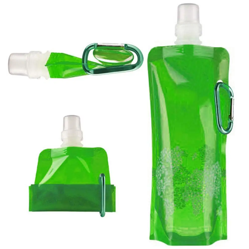 Новинка 0,5 л Портативная Складная велосипедная бутылка для воды складной чайник для воды силикагель для спорта на открытом воздухе для езды на велосипеде бутылка для воды - Цвет: Зеленый