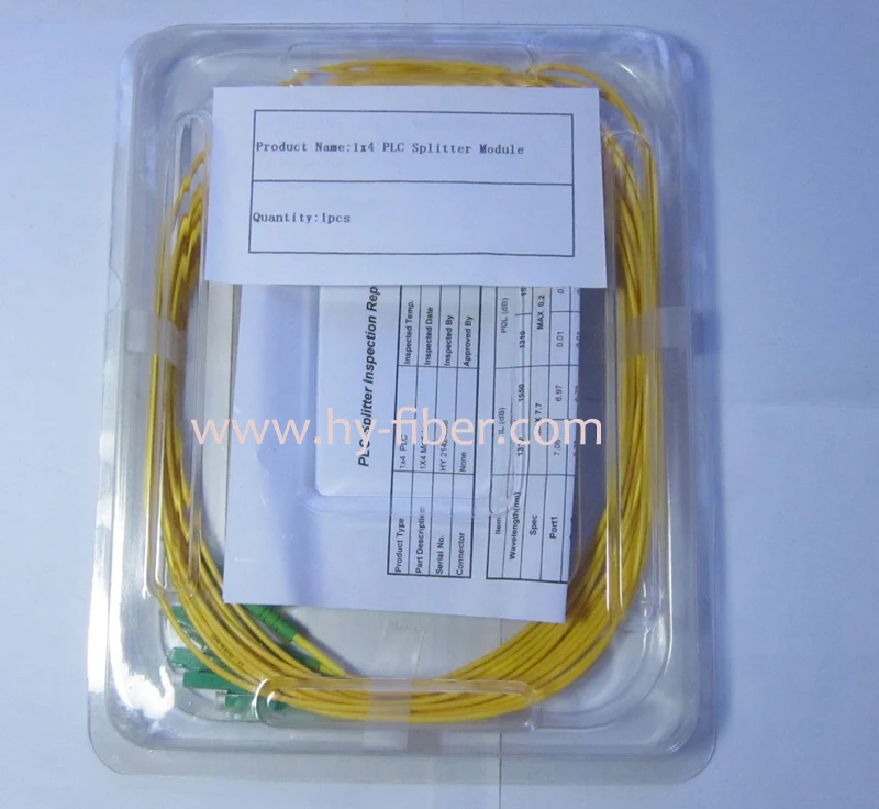 2x4 PLC Splitter LGX Вышивка Крестом Пакет, SC/UPC синий разъем, g657a1 0.9 мм длина кабеля 1 м 10 шт