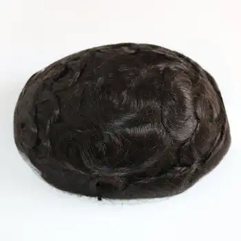 SimBeauty PU Skin Toupee for Men European Human Hair Pieces for Men with 10" x 8" PU Thin 0.06-0.08mm Thin Skin Toupee