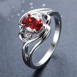 Красный камень дамы аксессуары кольцо свадебный подарок плетеное Кольцо мужское серебряное кольцо женское кольцо ювелирные изделия Anillos